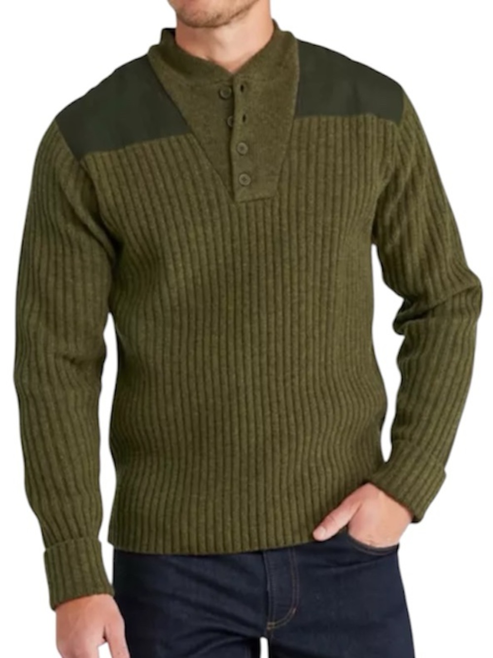 L.L.Bean Men's Commando 100% merino lamb’s wool Sweater, Henley size XL NWOT